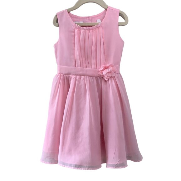 Victoria Rose Other - VICTORIA ROSE Pink Chiffon Dress Girls 4 4T Flower Detail Party Dress Fancy Girl